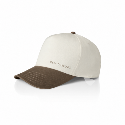 BEN DAWOOD Two-Tone Baseball Cap – Cream & Brown
