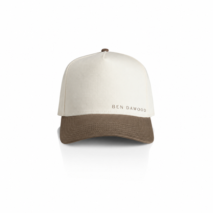 BEN DAWOOD Two-Tone Baseball Cap – Cream & Brown