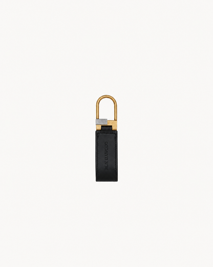 BEN DAWOOD® Black Keychain with Gold-Tone Hardware