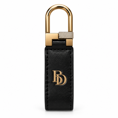 BEN DAWOOD® Black Keychain with Gold-Tone Hardware