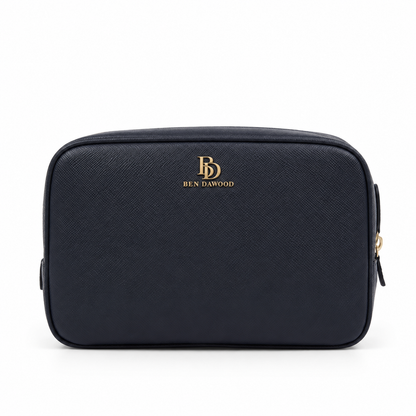 BEN DAWOOD® Luxury Black Wash Bag with Gold Logo